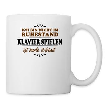 Ruhestand Rentner Pensioner Klavier-Spieler - Tasse - Weiß - Rechts