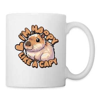 I'm happy like a capy - funny capybara shirt - Mug - white - Right