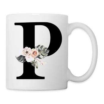 Lettre p floral tropical - Mug blanc - blanc - Droite