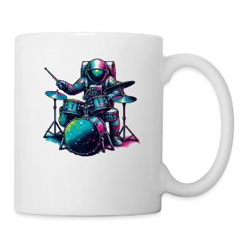Astronaut Schlagzeug spielen Schlagzeug Schlagzeuger Schlagzeuger Schlagzeug - Tasse - Weiß - Rechts