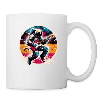 Astronaute rétro jouant de la guitare électrique - Mug blanc - blanc - Droite
