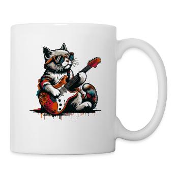 Cat Playing Guitar Player Cats Guitarist - Mug - white - Right