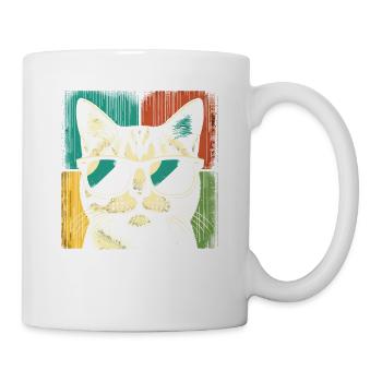 Vintage Katze Sonnenbrille Katzen - Tasse - Weiß - Rechts