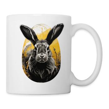 Hase, Osterhase, Kaninchen - Tasse - Weiß - Rechts