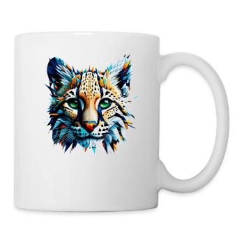 Polygon Art Ozelot Ozelots Zwerg Leopard - Tasse - Weiß - Rechts