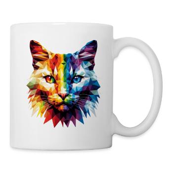 Lgbt Silhouette Poly Art Crystal Kitten Lover - Mug - white - Right