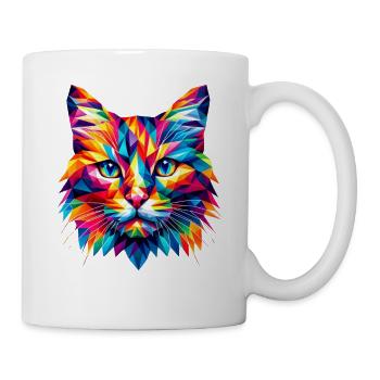 Mosaic Poly Art Crystal Kitten Lover Colorful - Mug - white - Right