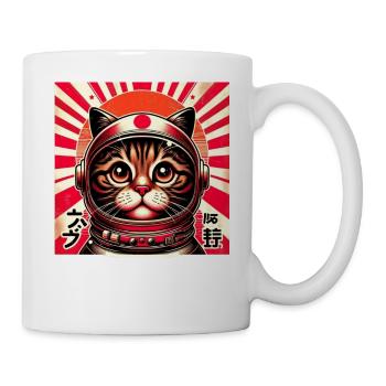 Vintage Japanese Kitten Retro Cute Sunset - Mug - white - Right