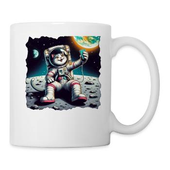 Moon Selfie Kitten Lover Earth Pet - Mug - white - Right