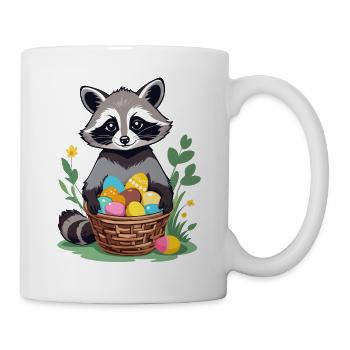 Funny Raccoon Costume Cute Easter Eggs - Mug - white - Right