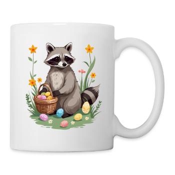 Funny Raccoon Costume Cute Easter Eggs - Mug - white - Right