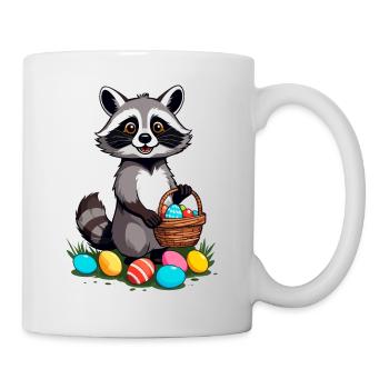 Funny Raccoon Costume Cute Easter Eggs - Mug - white - Right