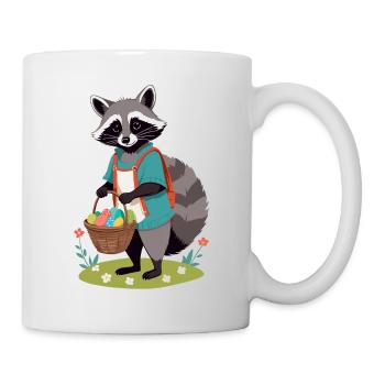 Funny Raccoon Costume Cute Easter Eggs - Mug - white - Right