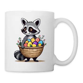 Funny Raccoon Costume Cute Easter Eggs - Mug - white - Right