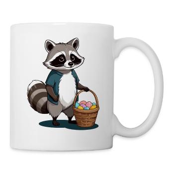 Drôle De Costume De Raton Laveur Oeufs De Pâques Mignons - Mug blanc - blanc - Droite