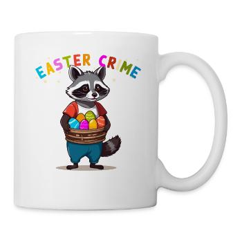 Easter Crime Funny Raccoon Easter Bunny - Mug - white - Right