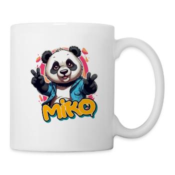 MIKO - Beau nom de garçon avec Cool Panda - Mug blanc - blanc - Droite