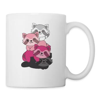 transfem Flag Pride LGBTQ süße Waschbär - Tasse - Weiß - Rechts