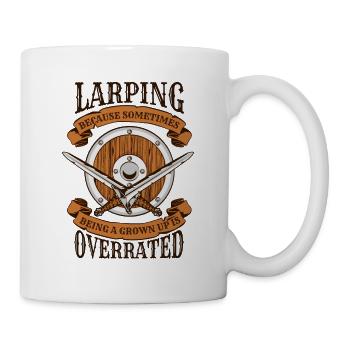 Being A Grown Up Is Overrated LARPing Weapons - Mug - white - Right