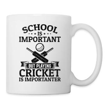 School is important but playing Cricket is importa - Mug - white - Right