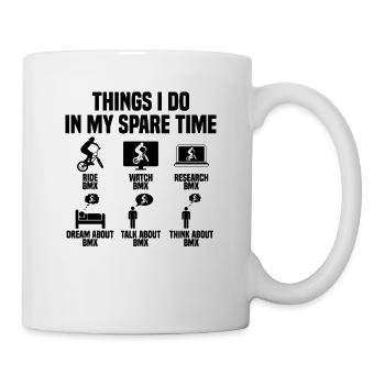 Dinge die ich in meiner Freizeit mache BMX - Tasse - Weiß - Rechts