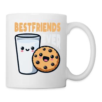 Milch Und Kekse Beste Freunde Immer Lustiger Morgen - Tasse - Weiß - Rechts