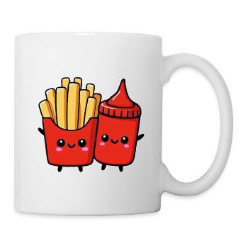 A cute besties ketchup and French Fries For Food - Mug - white - Right