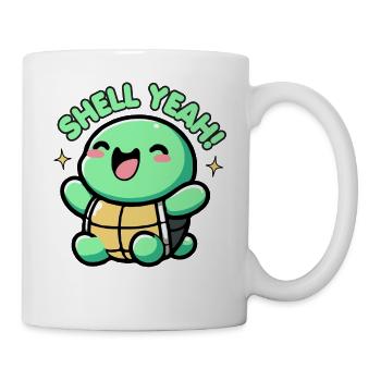 Shell Yeah Cute Turtle Lover Pun Funny - Mug - white - Right