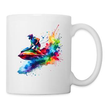 Colorful Splash Art Jetskiing Jetski Jetskier - Mug - white - Right