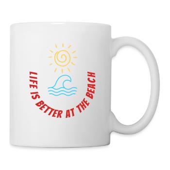 Life is better at the beach - Mug - white - Right