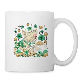 Chuchoteur de cochon chanceux - Mug blanc - blanc - Droite