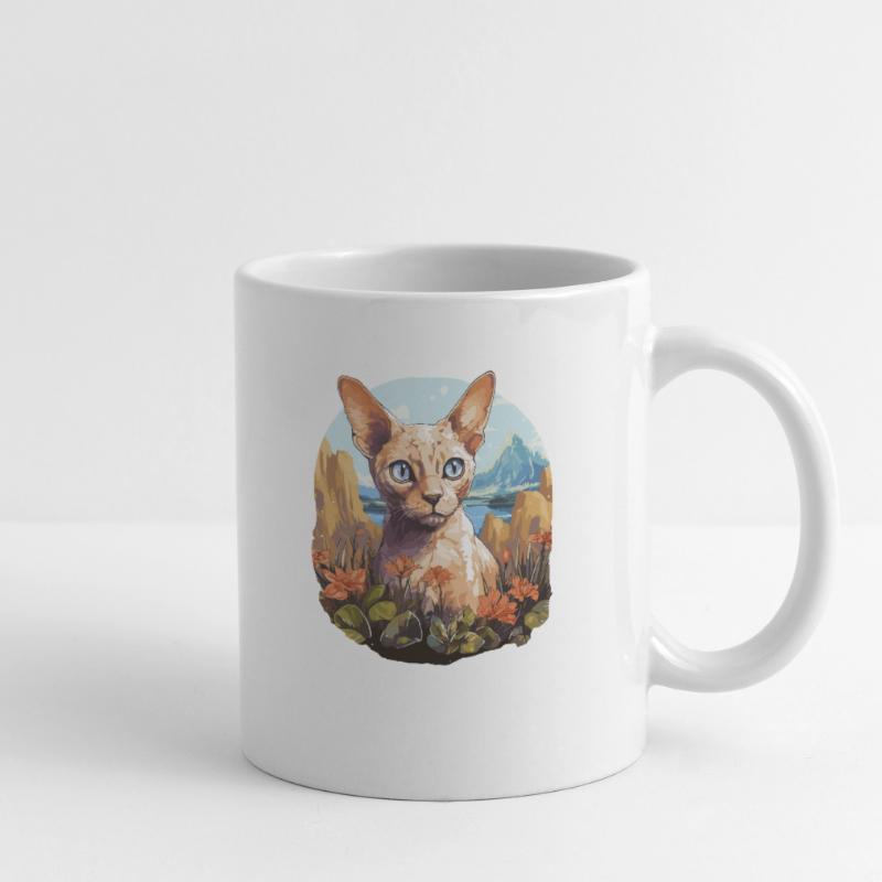 Chaton Devon Rex Chat Devon Rex Mug blanc