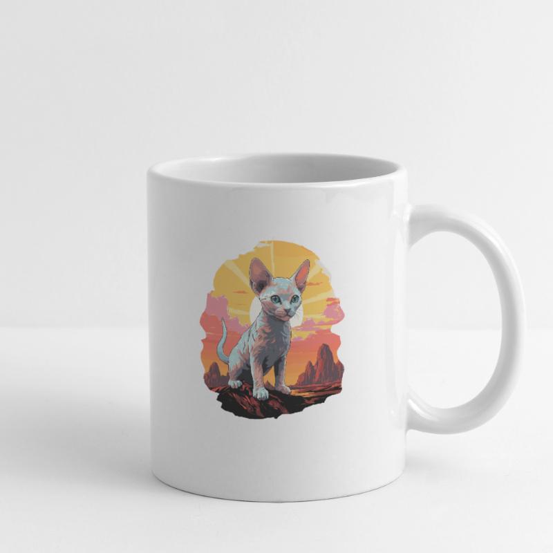 Chaton Devon Rex Chat Devon Rex Mug blanc