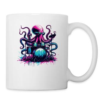 Oktopus Schlagzeug spielen Schlagzeug - Tasse - Weiß - Rechts