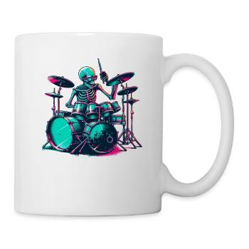 Skelett Schlagzeug spielen Schlagzeug Schlagzeuger Schlagzeuger Schlagzeug - Tasse - Weiß - Rechts
