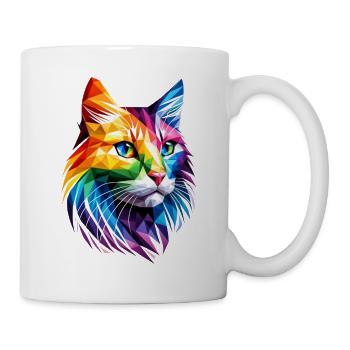 Lgbt Silhouette Poly Art Crystal Kitten Lover - Mug - white - Right