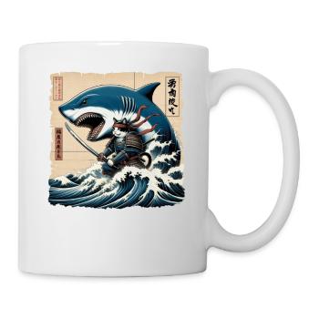 Shark Fisherman Japanese Wave Art Fishing - Mug - white - Right