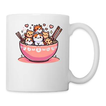 Kätzchen Nudel Liebhaber Japanisch Niedlich - Tasse - Weiß - Rechts