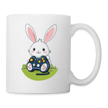 Lapin de Pâques Gamer et Design de streetwear de jeu - Mug blanc - blanc - Droite