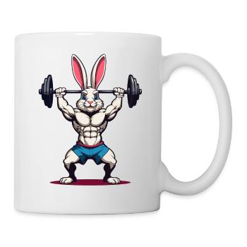 Easter Bunny Body Building Animal Funny Workout - Mug - white - Right
