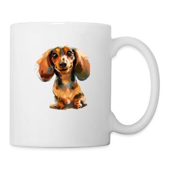 Funny dachshund T for dog owners walking dogs - Mug - white - Right
