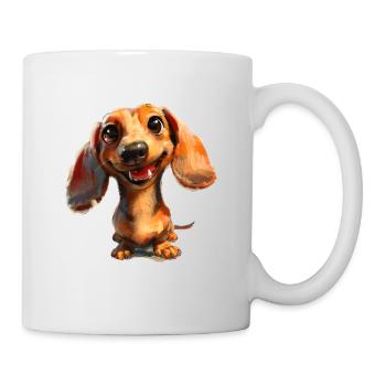 Drôle de teckel à poil court T pour les - Mug blanc - blanc - Droite