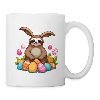 Drôle de paresseux lapin de Pâques emblématique Pâques - Mug blanc - blanc - Droite