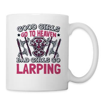 Bad Girls Go Larping LARPing Armor Weapons - Mug - white - Right