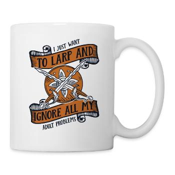 I Just Want To LARP LARPing Weapons Armor - Mug - white - Right