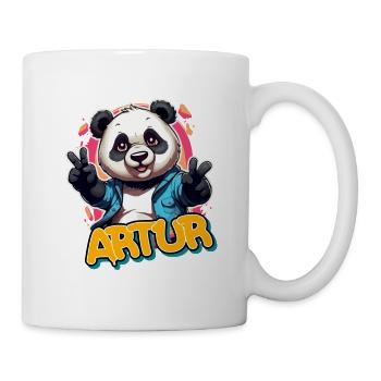 ARTUR - Handsome boy name with cool panda - Mug - white - Right
