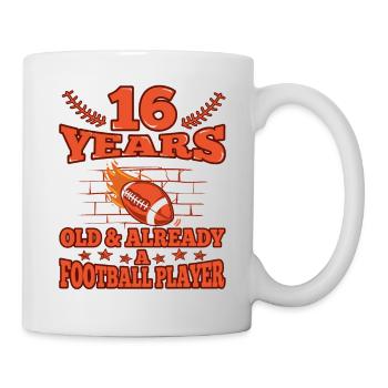 16e anniversaire Garçon football 16 ans Cadeaux - Mug blanc - blanc - Droite