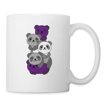 graysexual flag pride LGBTQ cute panda - Mug - white - Right