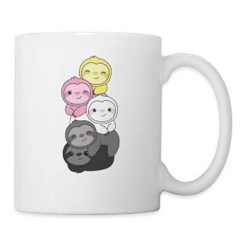queerplatonic drapeau fierté LGBTQ mignon paresseux - Mug blanc - blanc - Droite