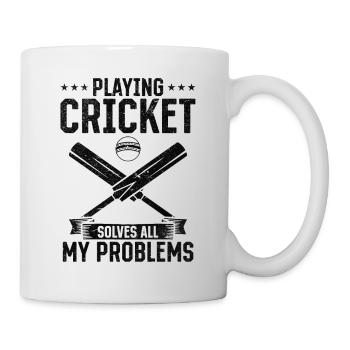 Jouer au cricket résout tous mes problèmes - Cricket F - Mug blanc - blanc - Droite